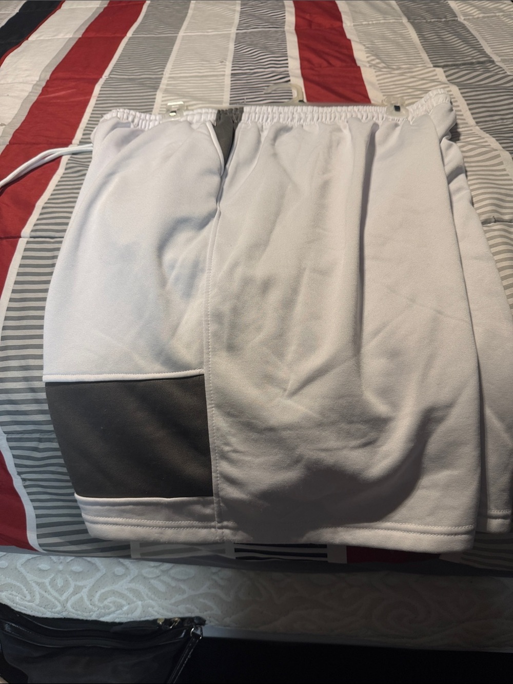 White Men’s Athletic Shorts with Gray Accent